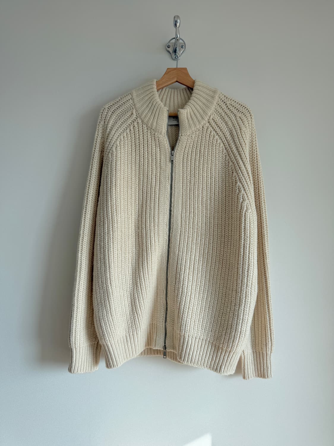 Pre owned 울 블렌딩 니트집업 상품이미지1