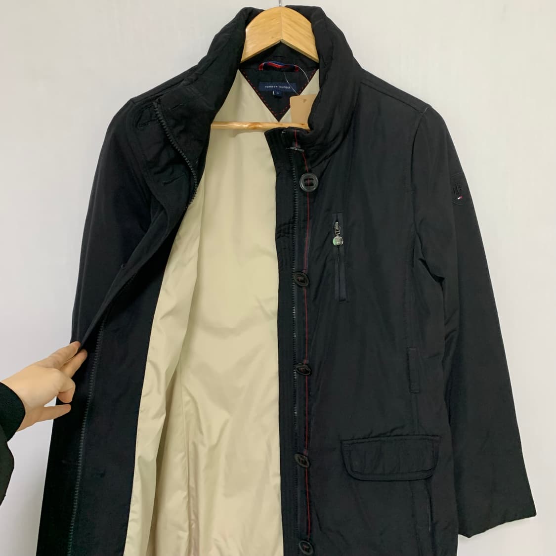 타미힐피거 빈티지 블랙 롱 버튼 패딩 점퍼 자켓 여성 S 상품이미지7