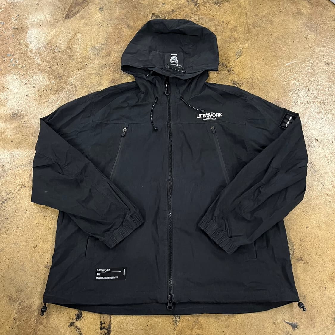 [정품/M] 라이프워크 블랙 바람막이 후드집업 b16 상품이미지2