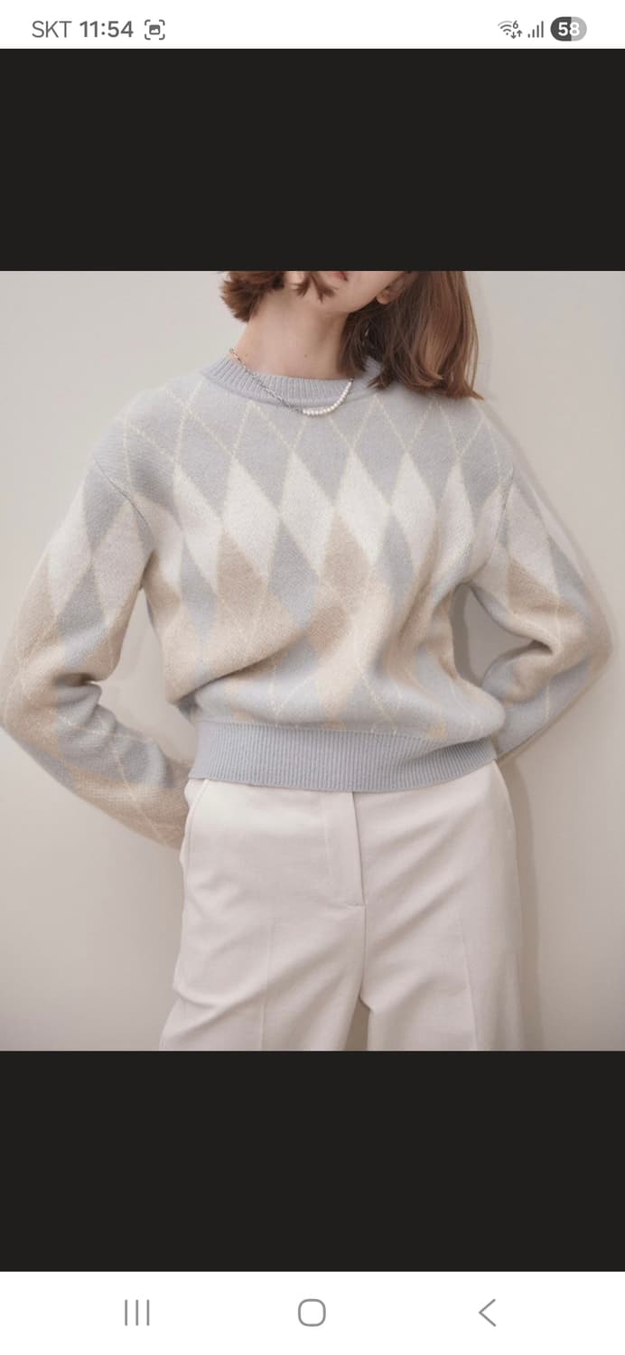 루에브르 아가일 풀오버 니트 스웨터 1 상품이미지1