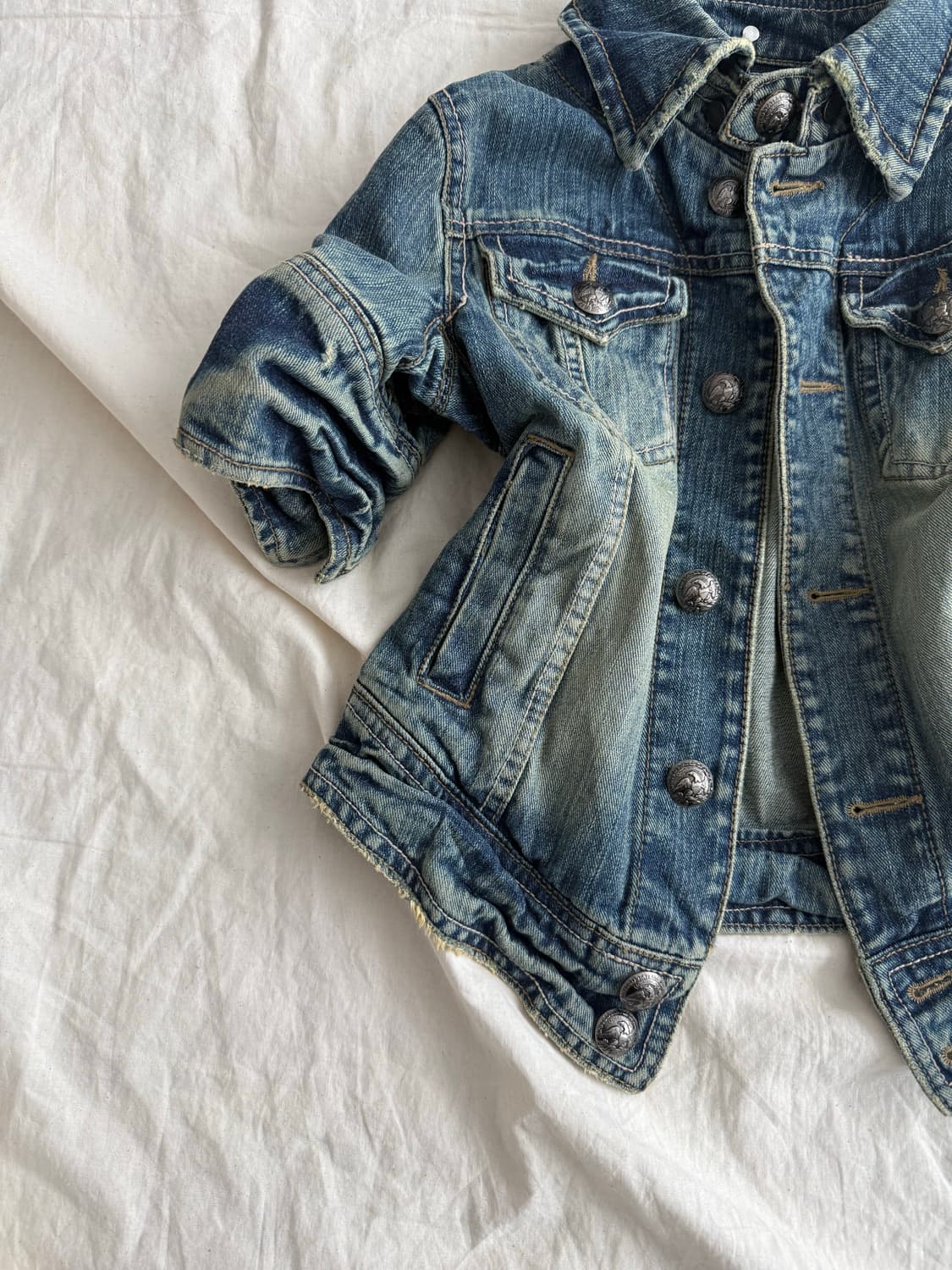 Y2k 펑크 00‘s 데님 반팔자켓 상품이미지3