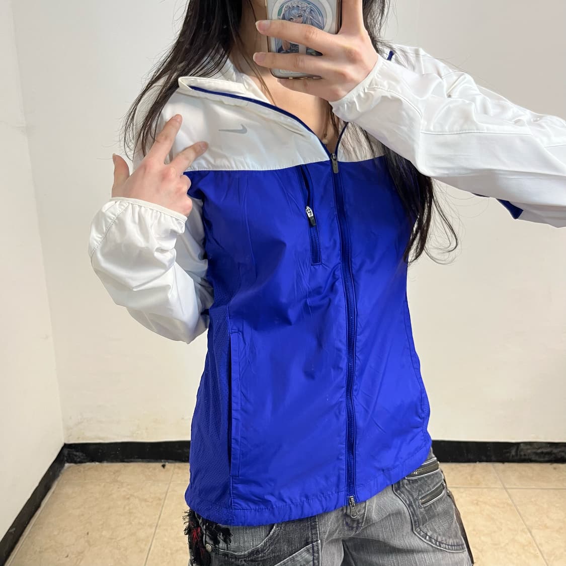 Nike blue running windbreaker 상품이미지3