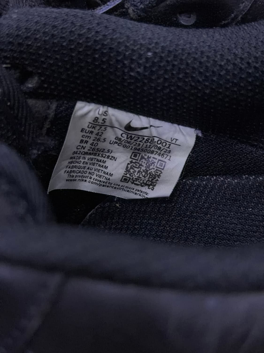 나이키 에어포스 1 07 트리플블랙 로우 265 상품이미지10