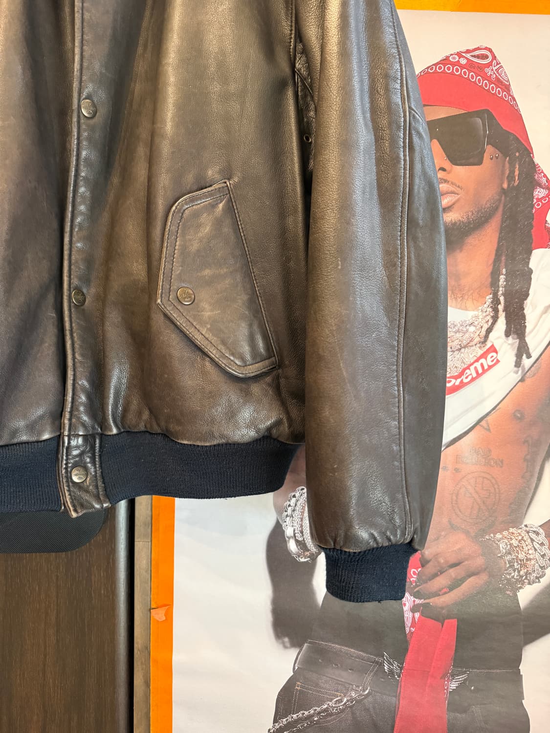 90s 쉐비뇽 소가죽 자켓 S(L) 상품이미지4