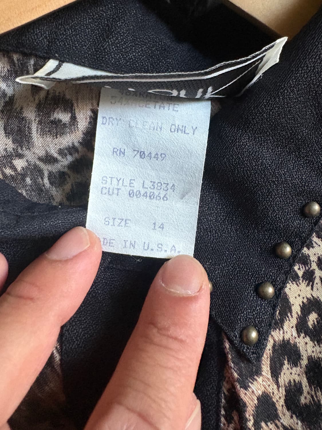 80~90s 레오파드 스터드 자켓 made in usa 상품이미지4