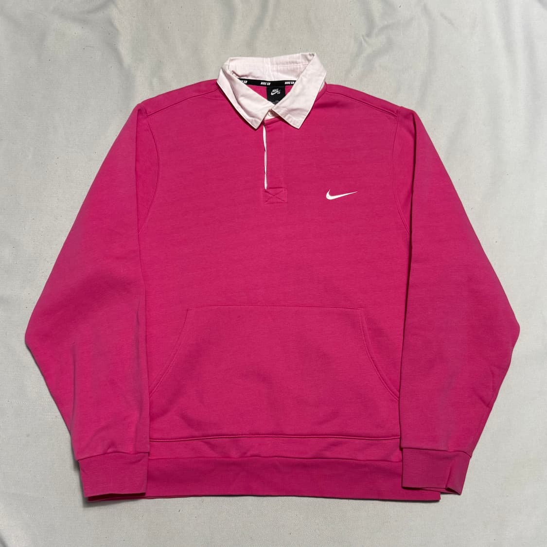 XXL 나이키 핑크 기모 카라 럭비티 상품이미지2
