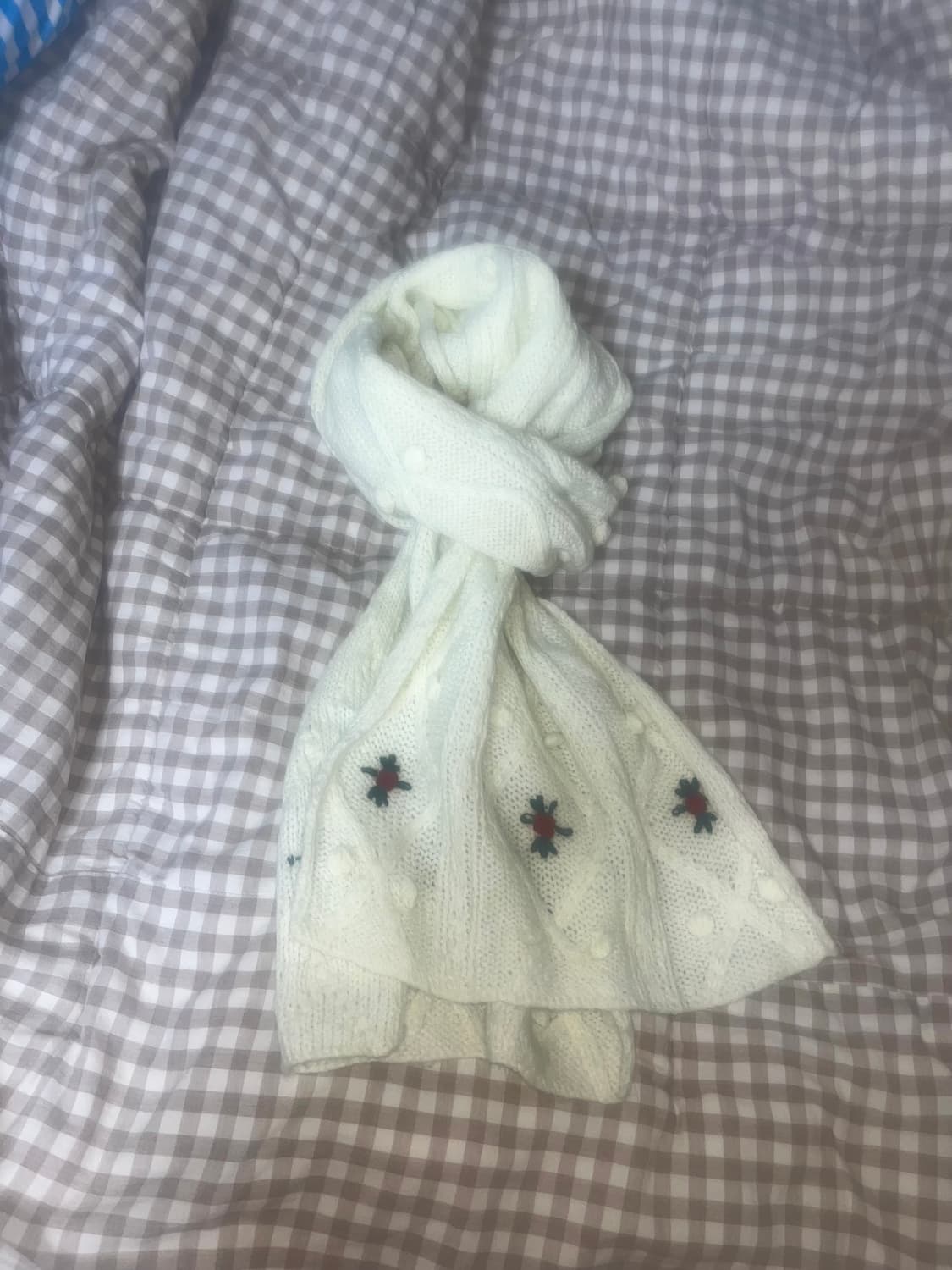 모리걸 꽈배기 니트 장미 목도리 머플러 상품이미지1