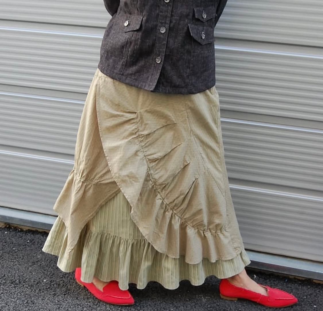 언발란스 롱스커트 베이지 상품이미지1