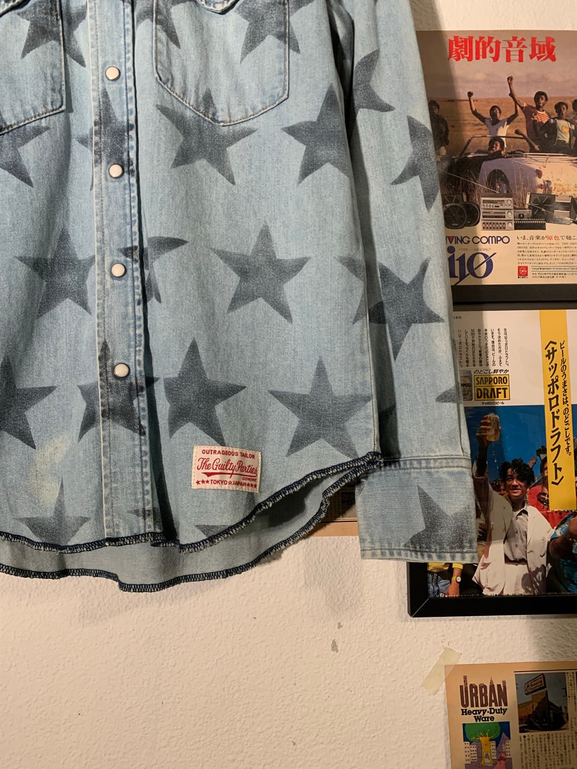 와코마리아 스타 도트 데님 웨스턴셔츠 상품이미지3