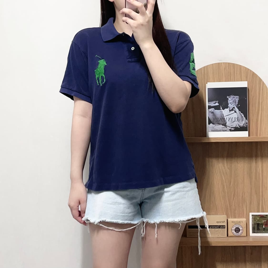 [정품] 폴로 네이비 / 빅그린포니 반팔카라티 [ L ] 상품이미지3