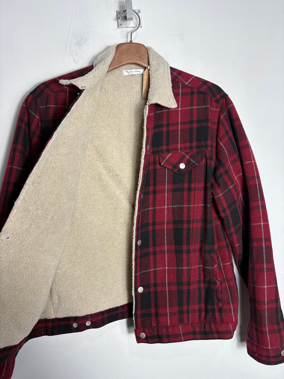 시어링 카라 타탄 체크 자켓 상품이미지3