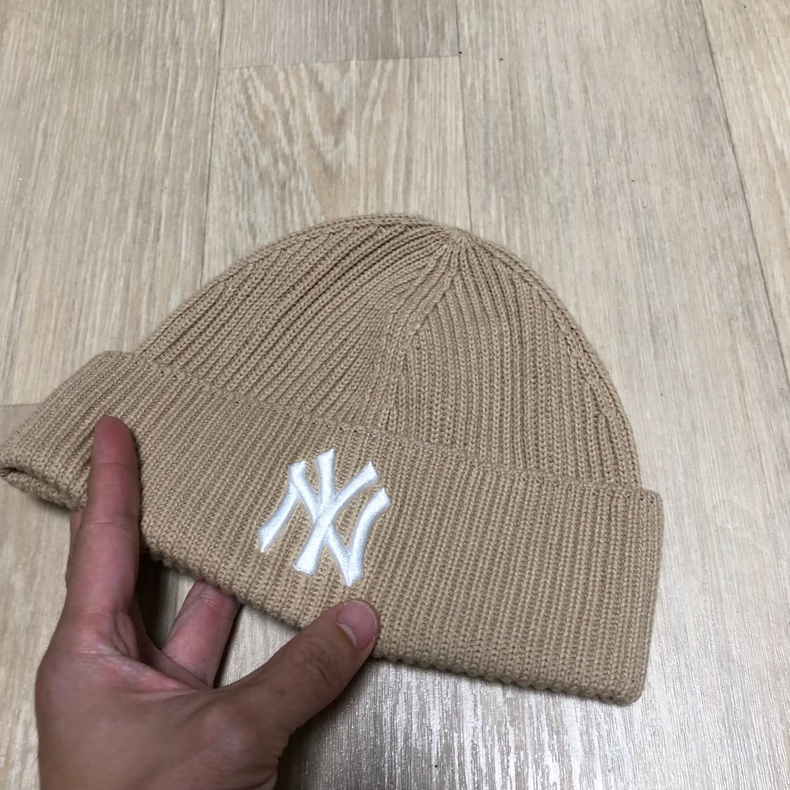 (ONE SIZE) 새상품 엠엘비 MLB 베이직 숏비니 NY 베이지 상품이미지2