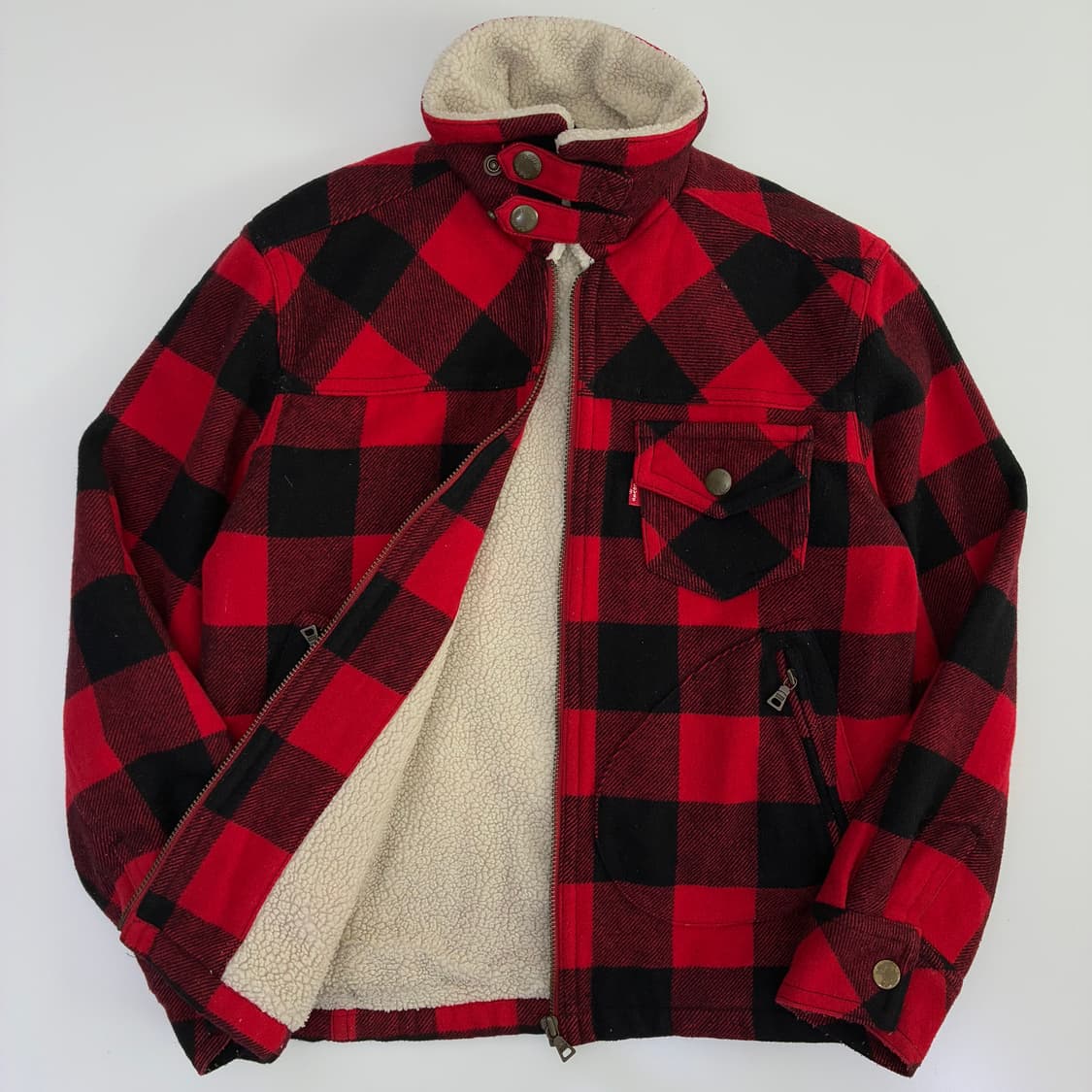 Levi's 리바이스 레드탭 타탄 체커보거 쉐르파 트러커 자켓 상품이미지1