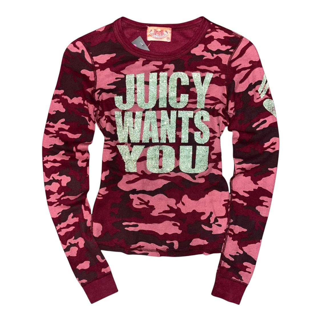 JUICY COUTURE 쥬시꾸뛰르 카모 와플 긴팔티 키치갸루y2k펑크 상품이미지1