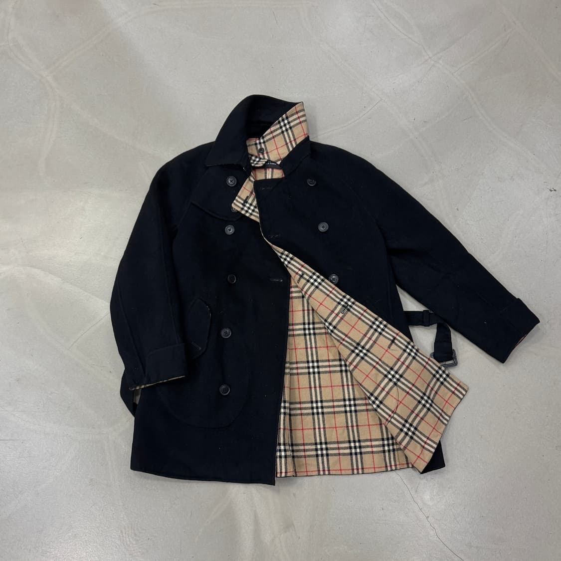 버버리 블랙 라벨 울 노바체크 코트 M 상품이미지1