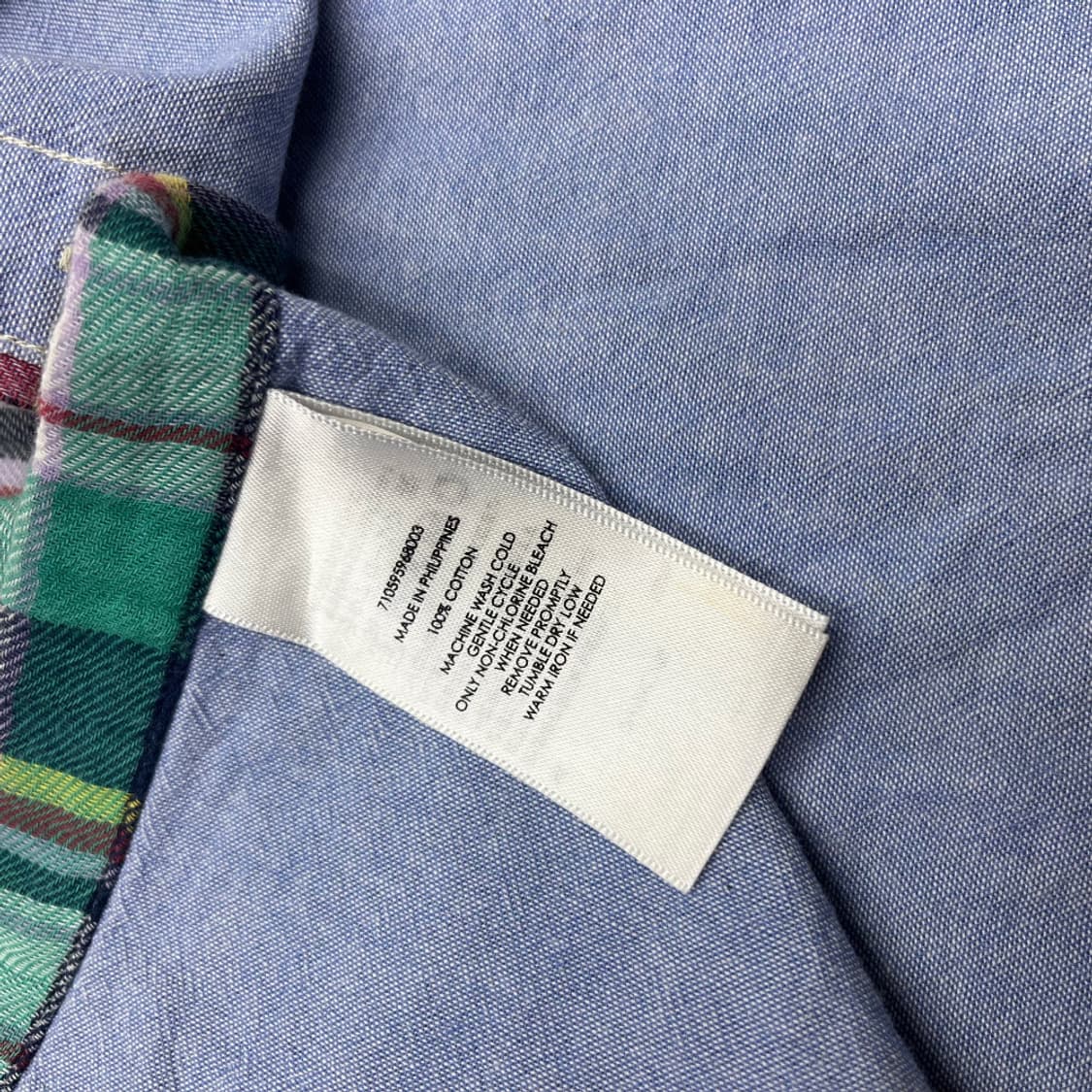 폴로 랄프로렌 네이비포니 타탄체크 린넨 셔츠 XL 상품이미지7