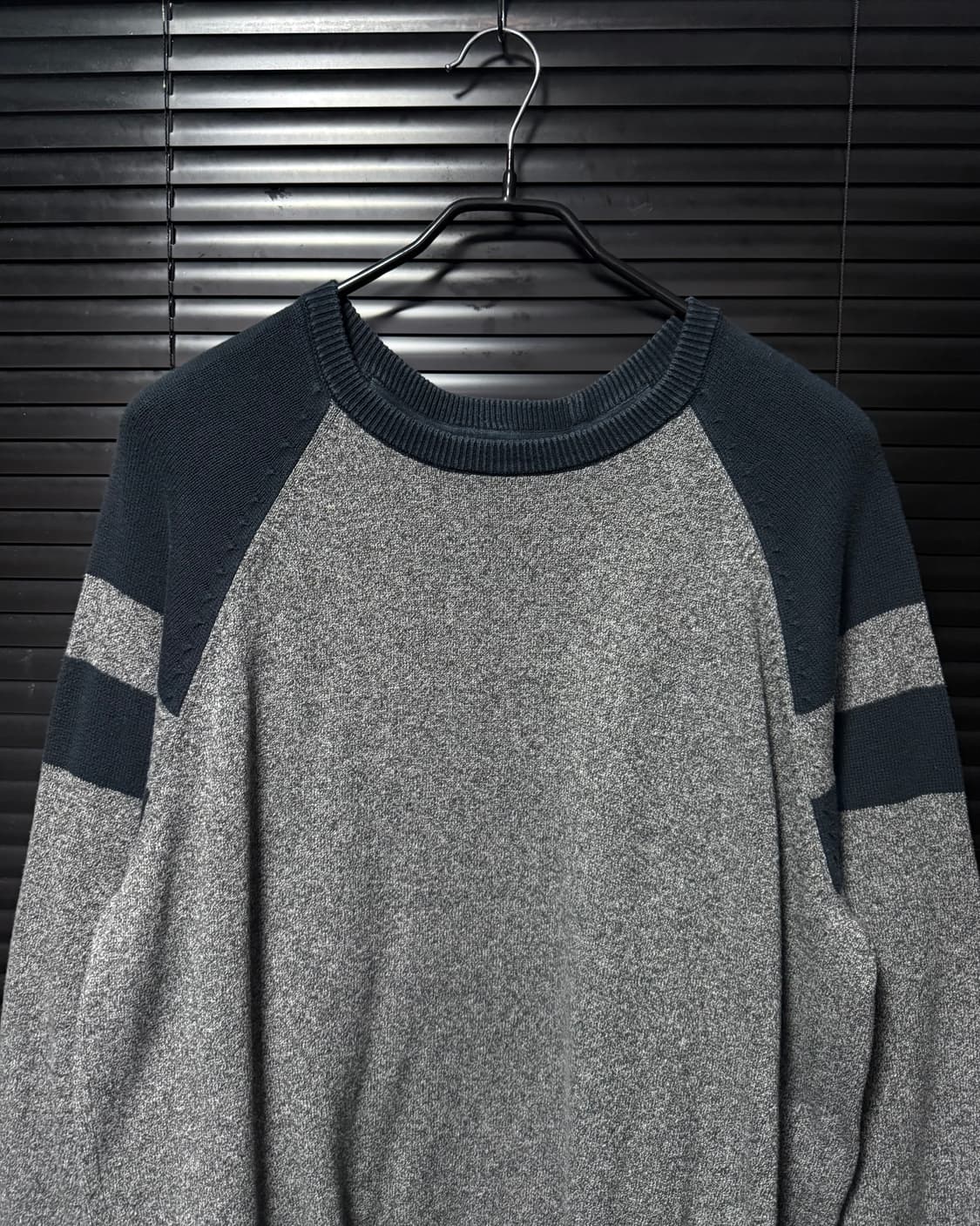 DKNY 도나카란 네이비 회색 그레이 나그랑 선 줄 니트 스웨터 M 95 상품이미지4