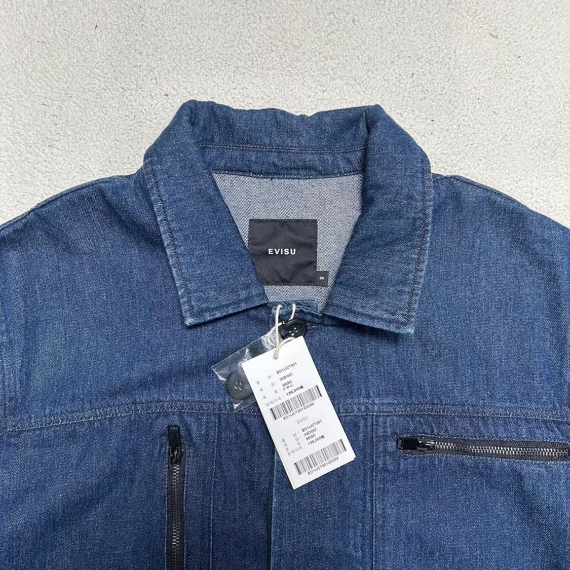 [새상품] 에비수 유니 지퍼 장식 루즈핏 코트 95 상품이미지4