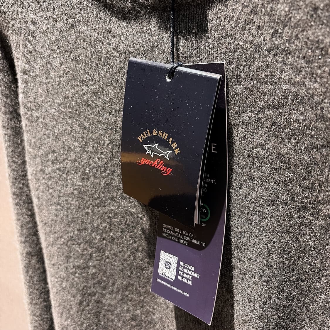 (정품/새상품) 폴앤샤크 남성 차콜 슬리브 와펜 캐시미어 니트 상품이미지5