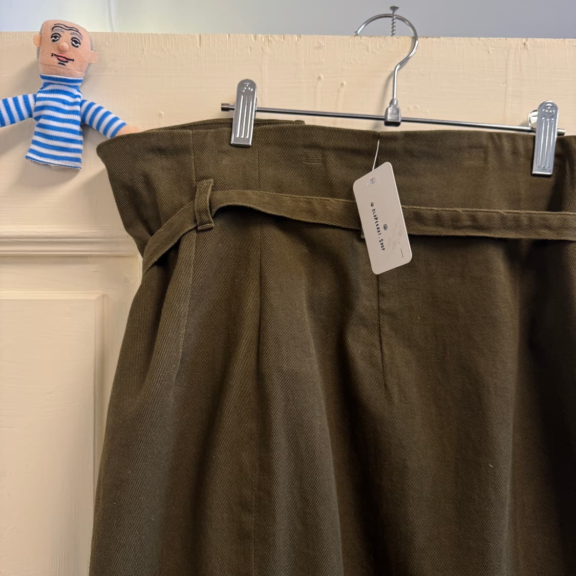 카키 하이웨스트 투웨이 스커트 상품이미지6