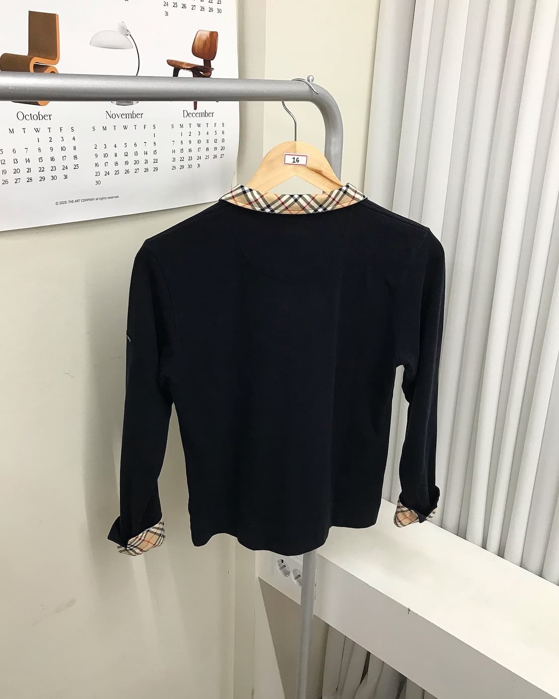 버버리 노바체크 카라 긴팔티 상품이미지4