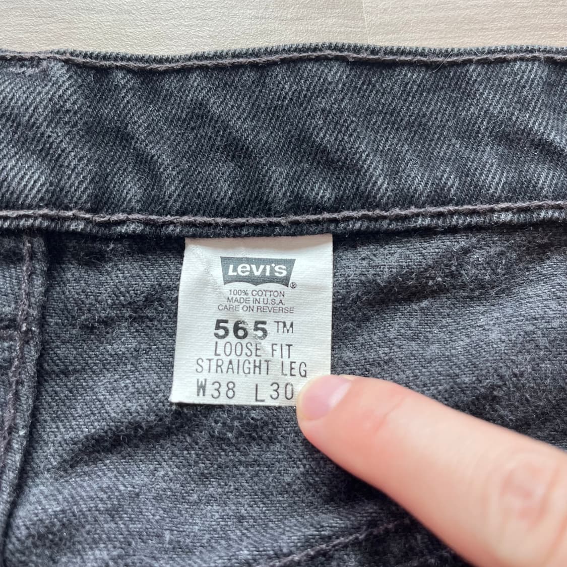 [38X30] 90s 빈티지 리바이스 565 블랙 made in usa 상품이미지2