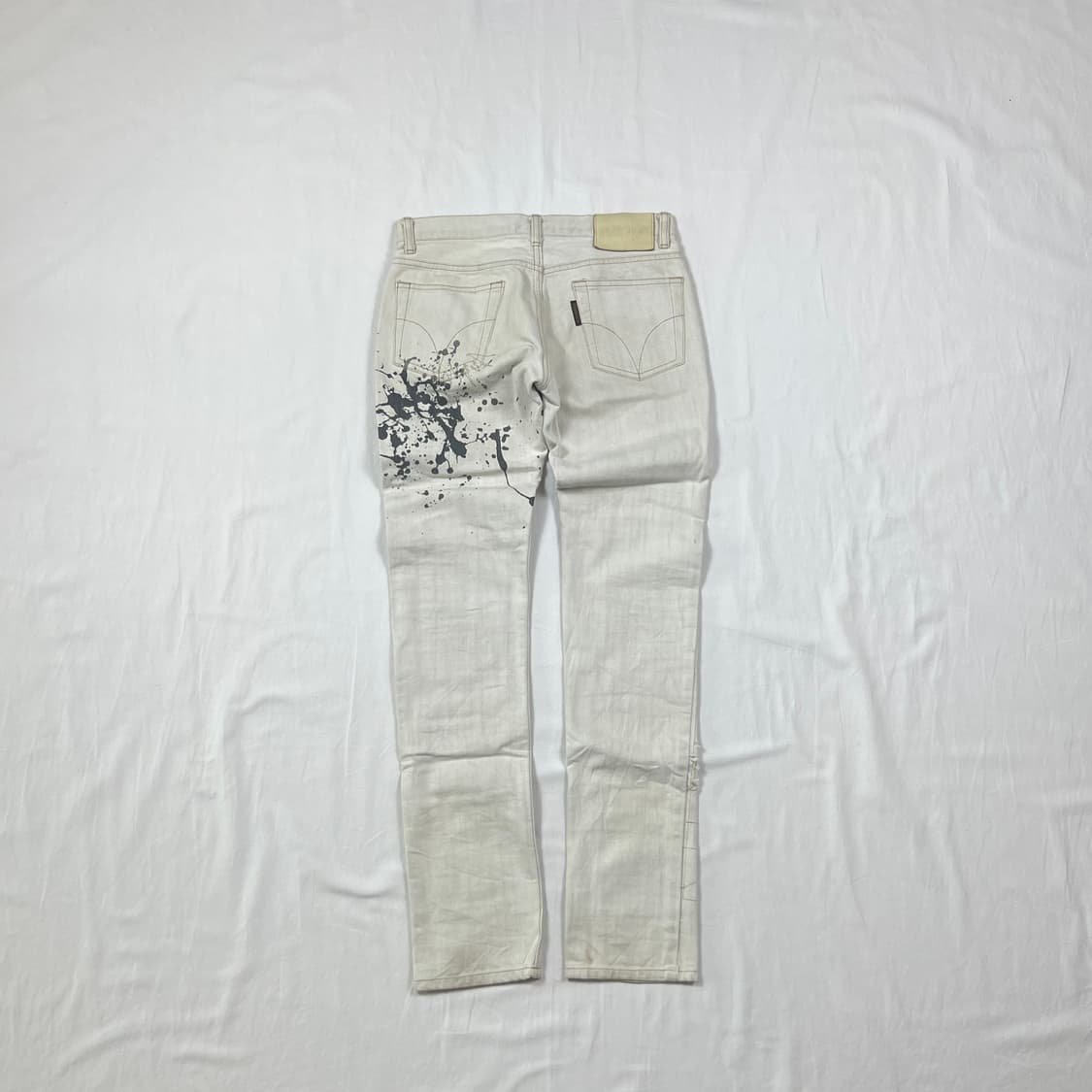 90‘s 히스테릭글래머 페인트 디스트로이드 화이트 팬츠 바지 상품이미지7