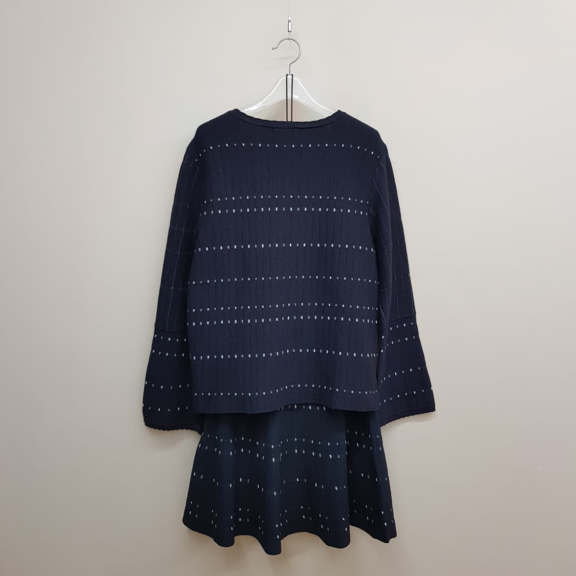 한섬 SJSJ  도트 스트라이프 니트 투피스 세트  F사이즈 상품이미지2