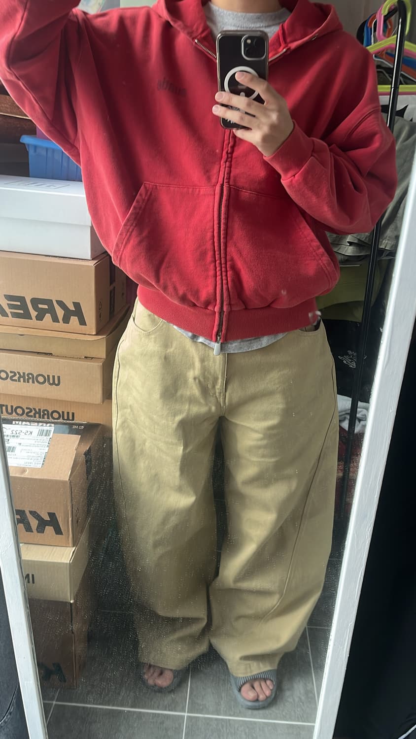 스웨이드 크롭후드집업 새상품 상품이미지1