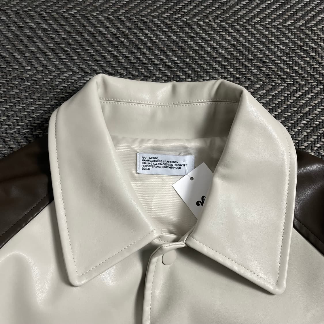 파르티멘토 버핑레더 배색 봄버 자켓o 4108 상품이미지4