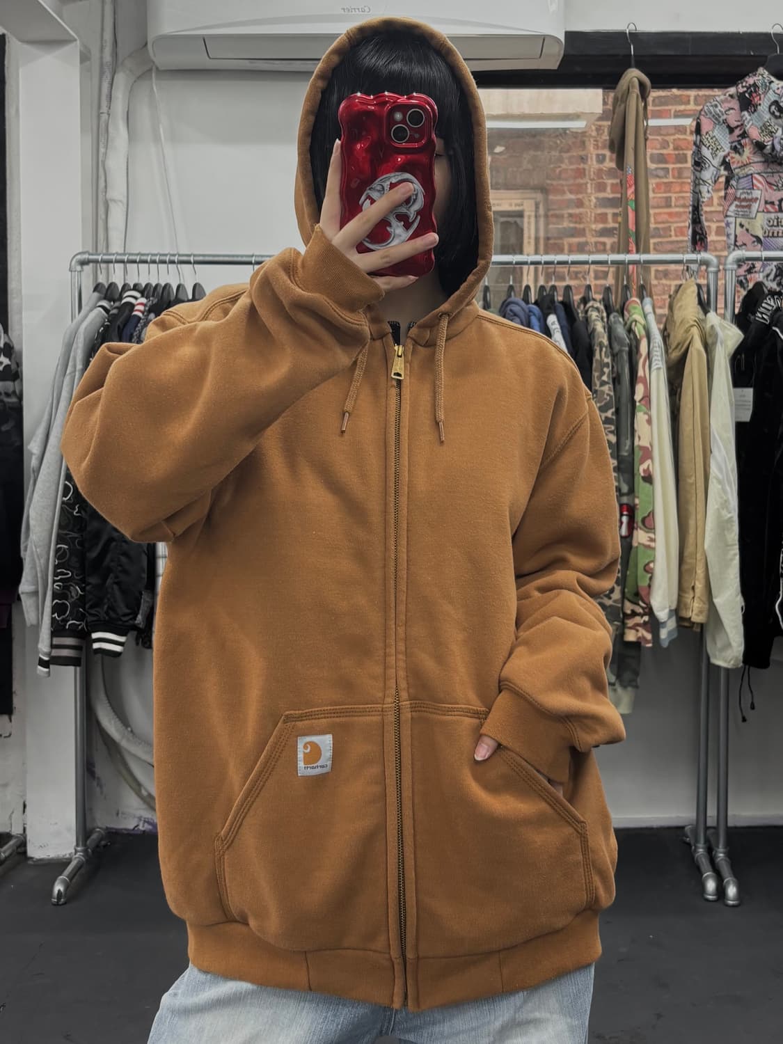 칼하트 써멀 브라운 후드집업 상품이미지3