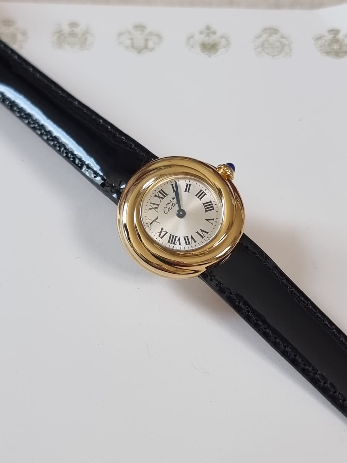 까르띠에 머스트 트리니티 선레이 실버다이얼 디버클 여성시계 99년 상품이미지2