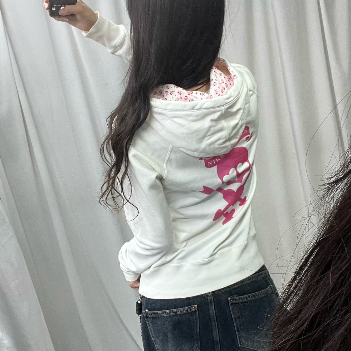 Nike white skull printing hoody 상품이미지4