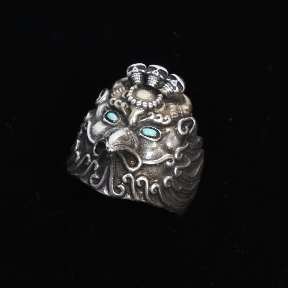 실버 925 스컬 디테일 반지 상품이미지1