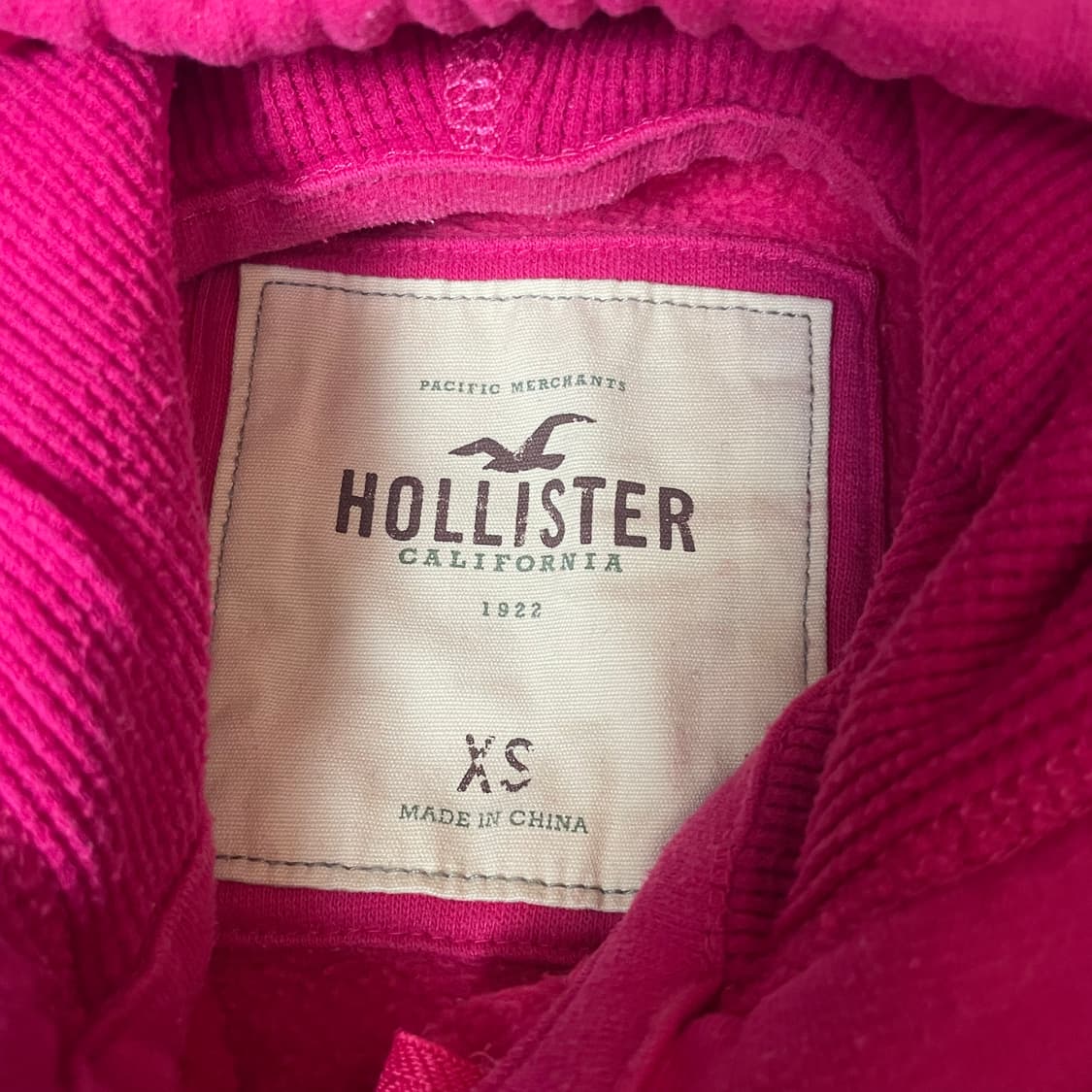 (딱붙핏) 홀리스터 핫핑크 레터링 포인트 후드 집업 XS 상품이미지6
