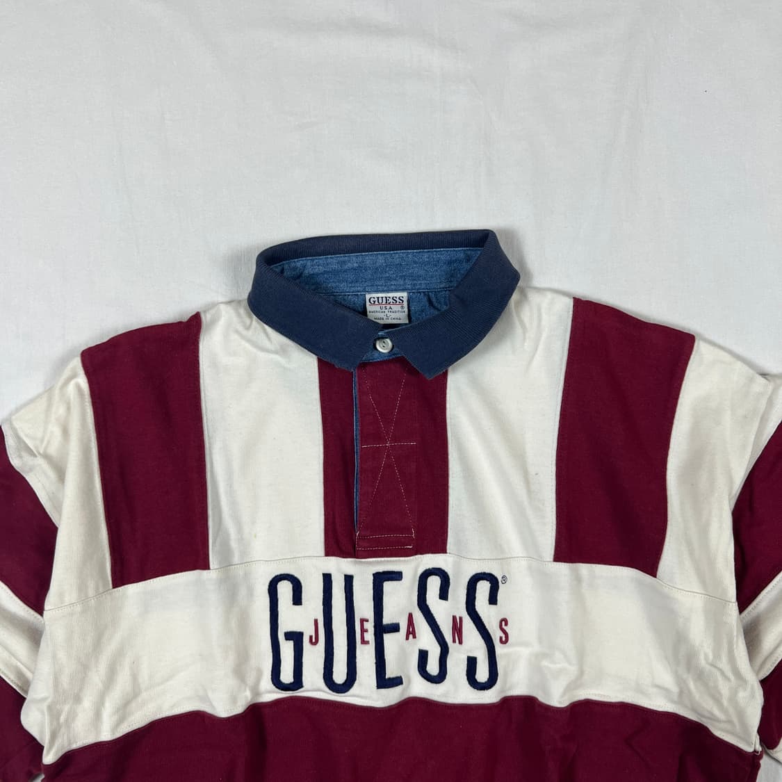 90’s 게스 guess 스펠아웃 반팔 피케셔츠 카라티 상품이미지2