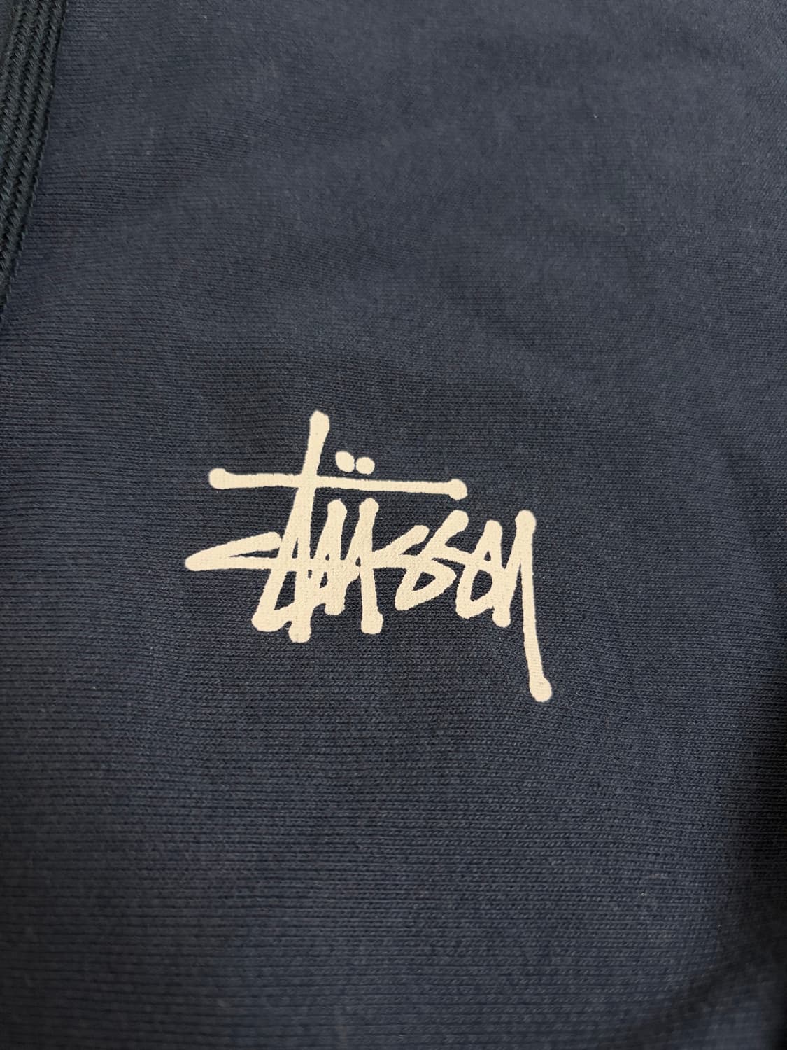 스투시 로고 네이비 후드집업 상품이미지3