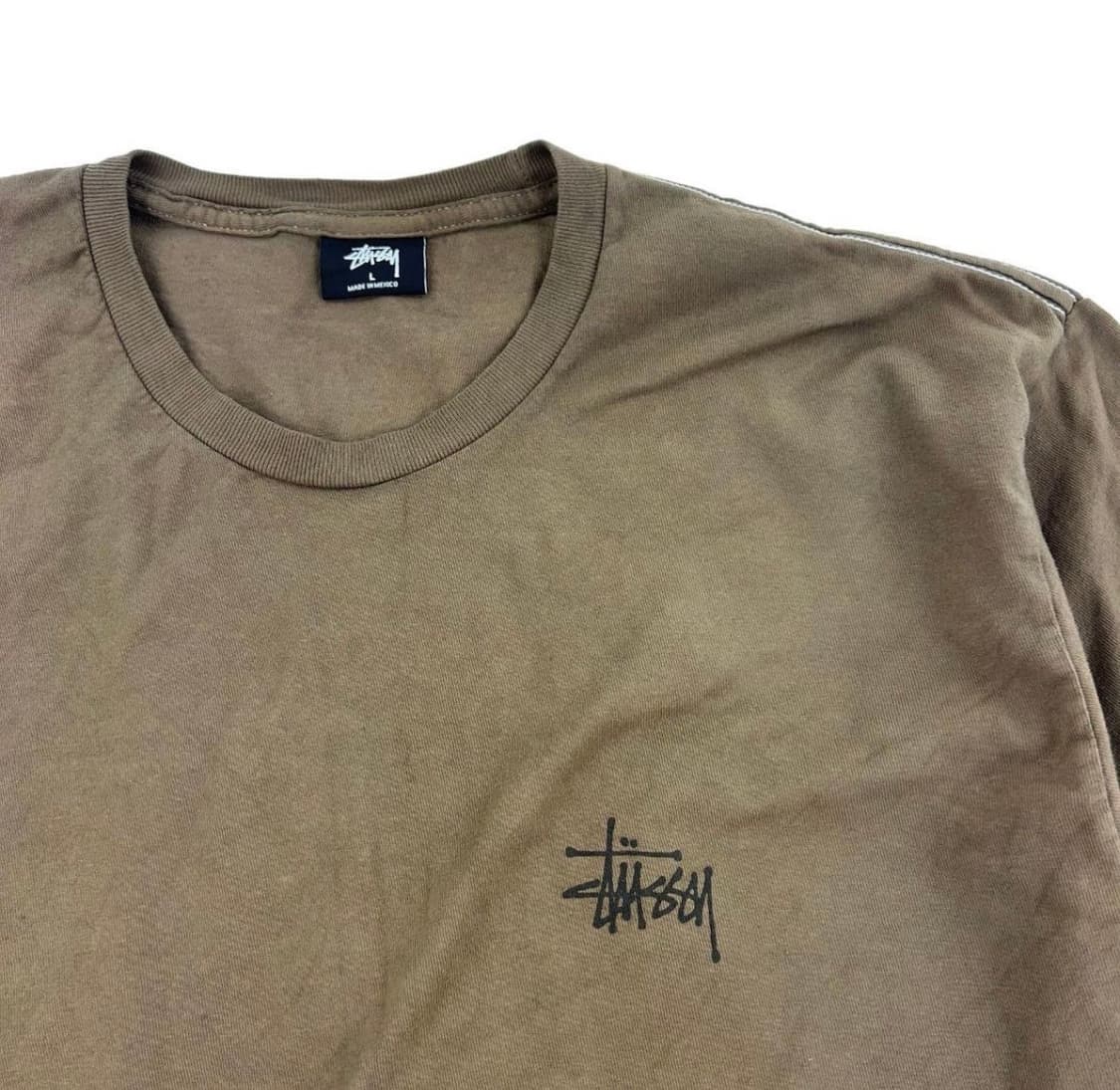 스투시 반팔 L 브라운 카키 상품이미지3