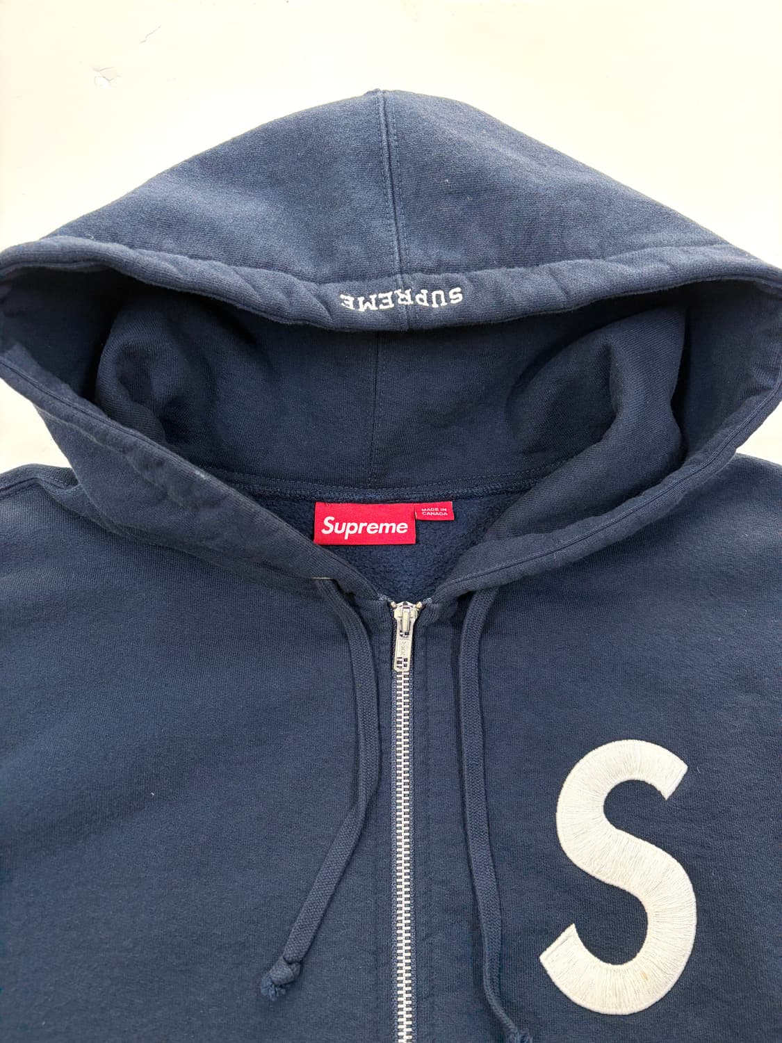 슈프림 S 로고 후드집업 네이비 24FW 상품이미지3