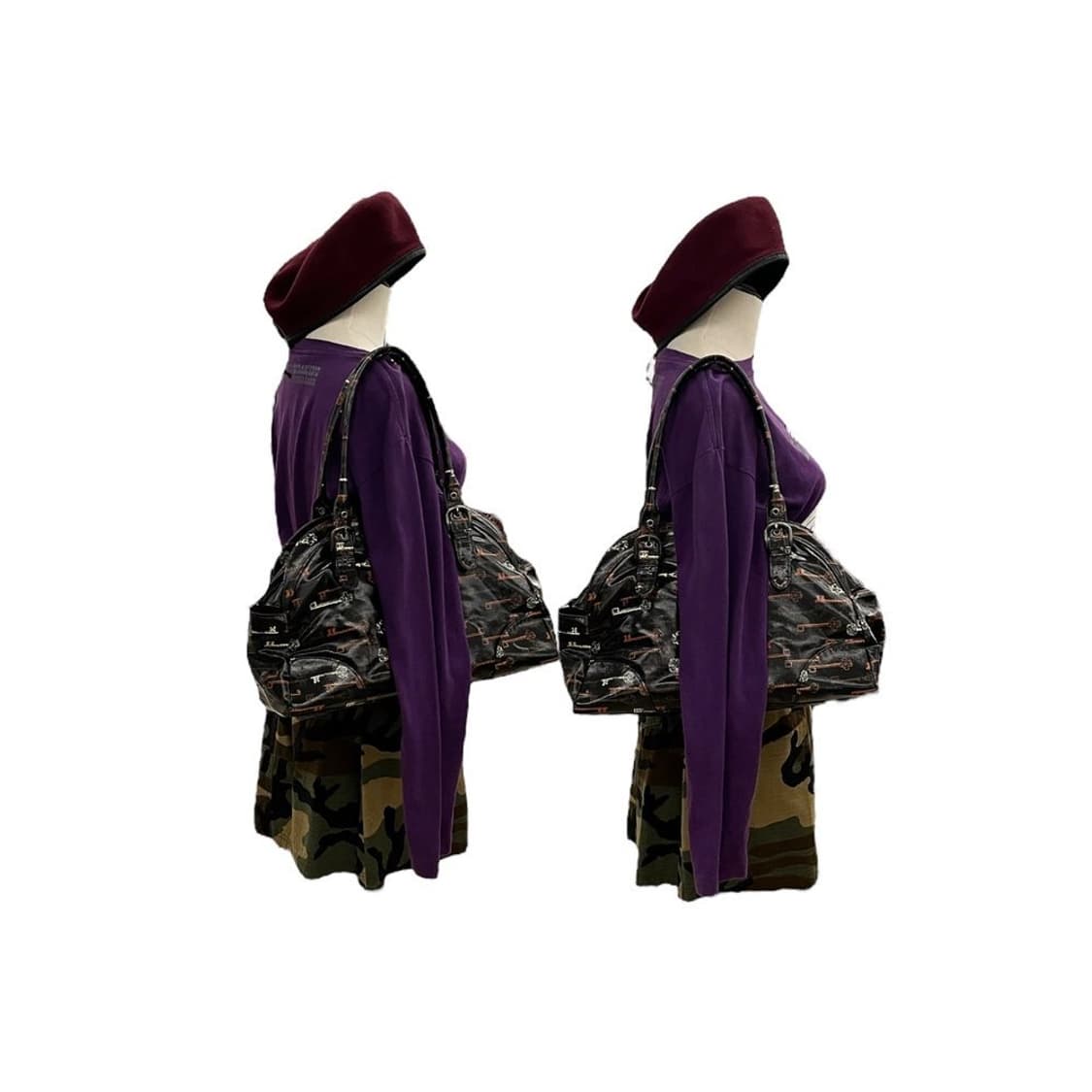 히스테릭글래머 PVC 키패턴 숄더백 블랙 상품이미지9