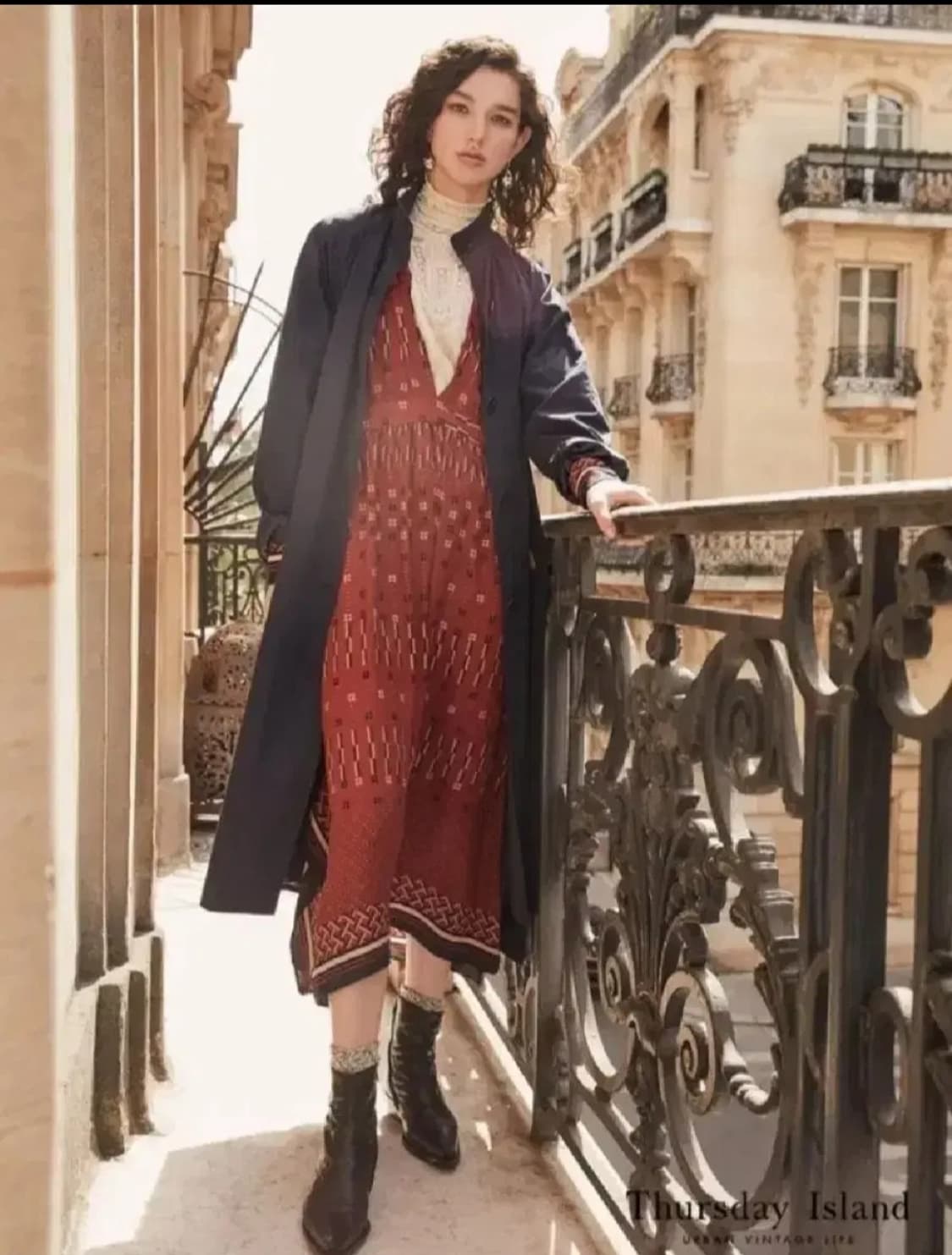 써스데이아일랜드 보더 변형 레이어드 원피스 M사이즈 상품이미지1