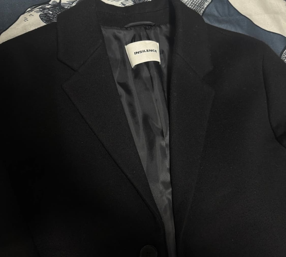 인사일런스 캐시미어 블렌드 싱글 코트 블랙 ‘ 상품이미지3