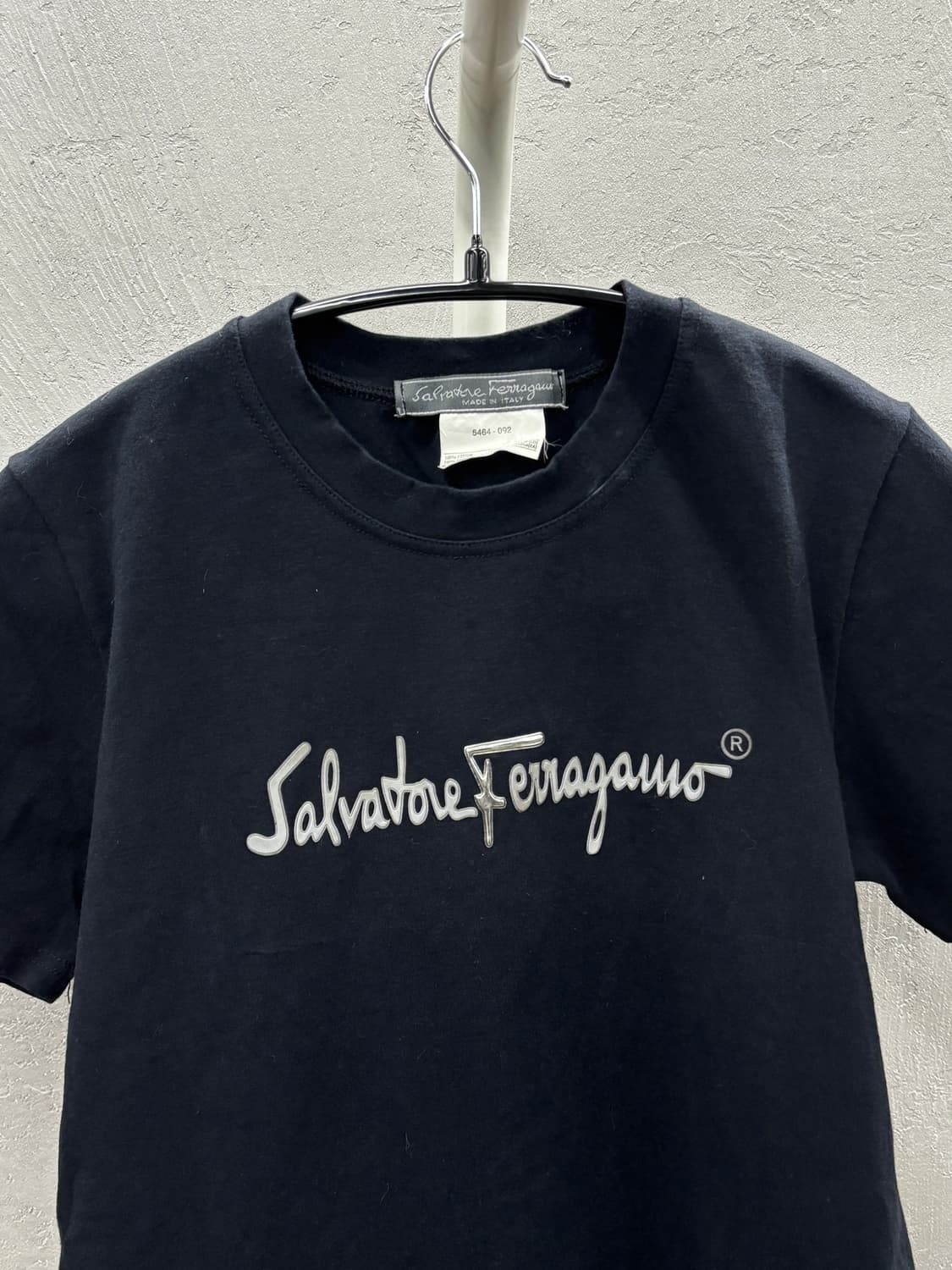 살바토레 페라가모 로고 반팔 티셔츠 블랙 M 상품이미지3