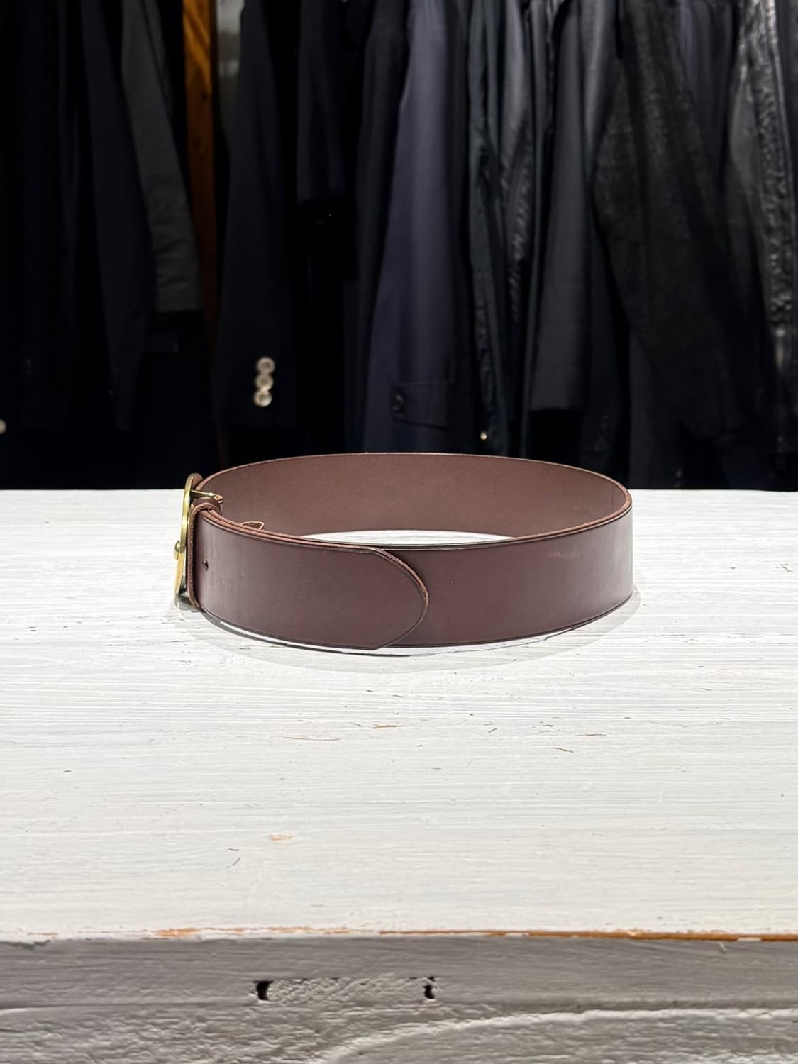 로렌 랄프로렌 골드 버클 브라운 레더 벨트 상품이미지4