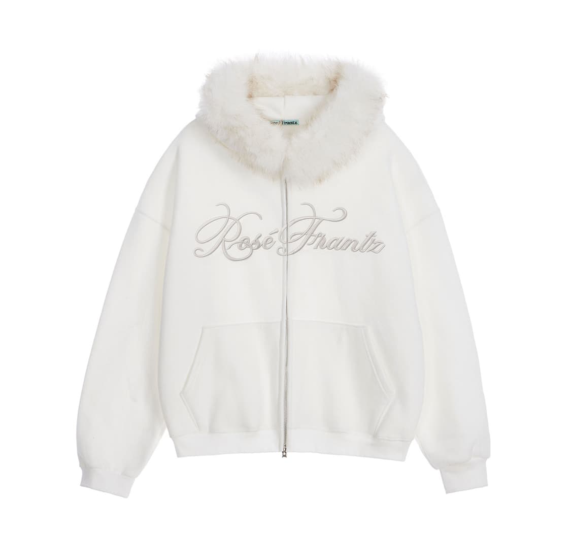 로제프란츠 퍼 오버핏 레터링 후드집업 상품이미지1