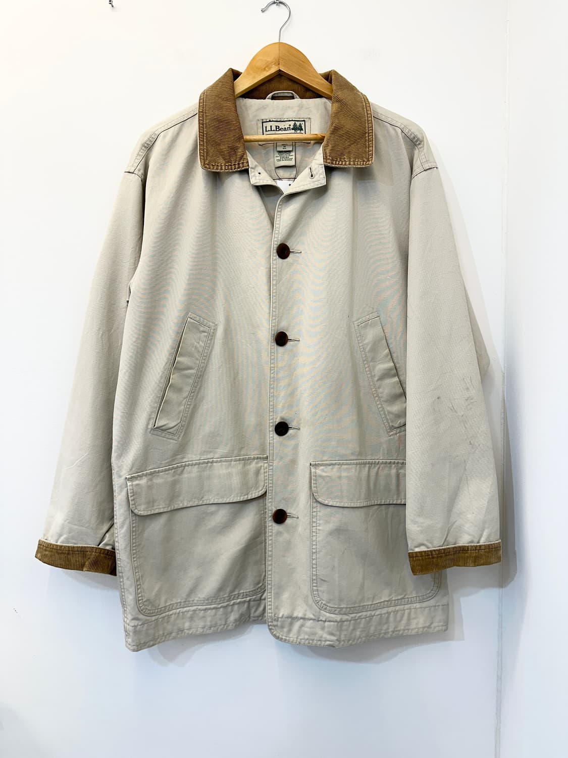 M) L.L.Bean 베이지 코듀로이 코튼 코트 상품이미지1