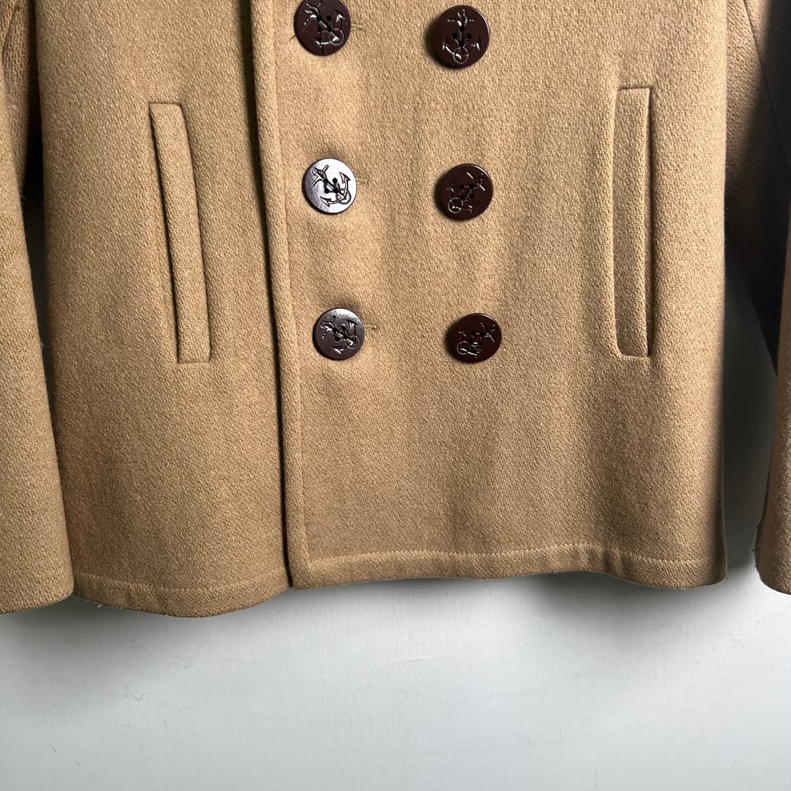 Schott NYC 쇼트 카멜 울 피코트 M 상품이미지5