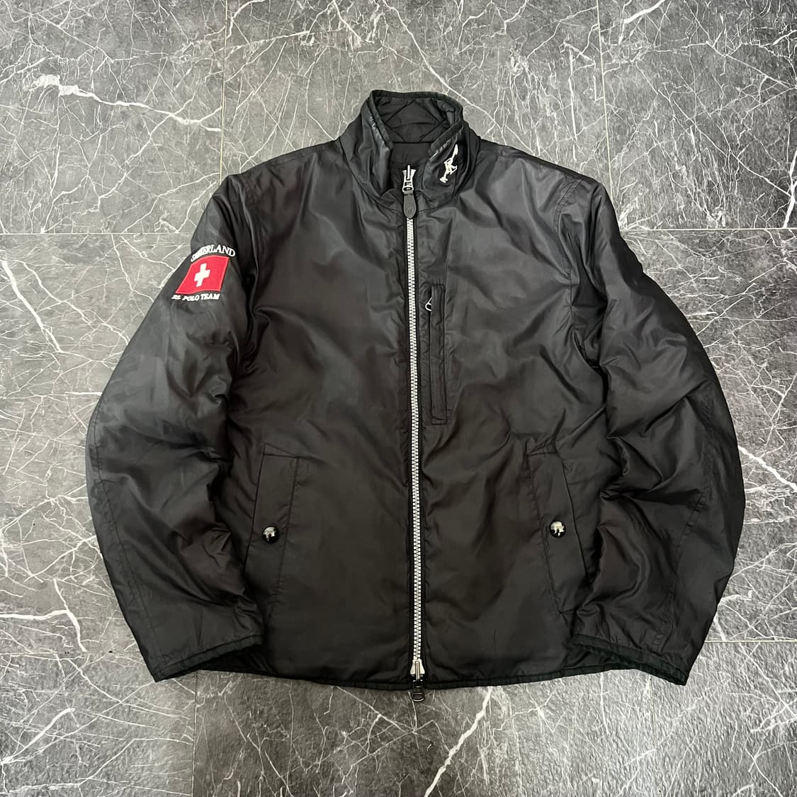 폴로 스위스 패치워크 투웨이 리버시블 폴리쉘 퀄팅 자켓 상품이미지3