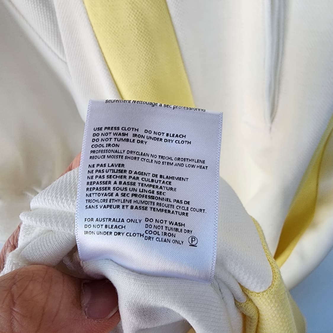 수입 명품 화이트 옐로우 배색 카라 롱 원피스 상품이미지7