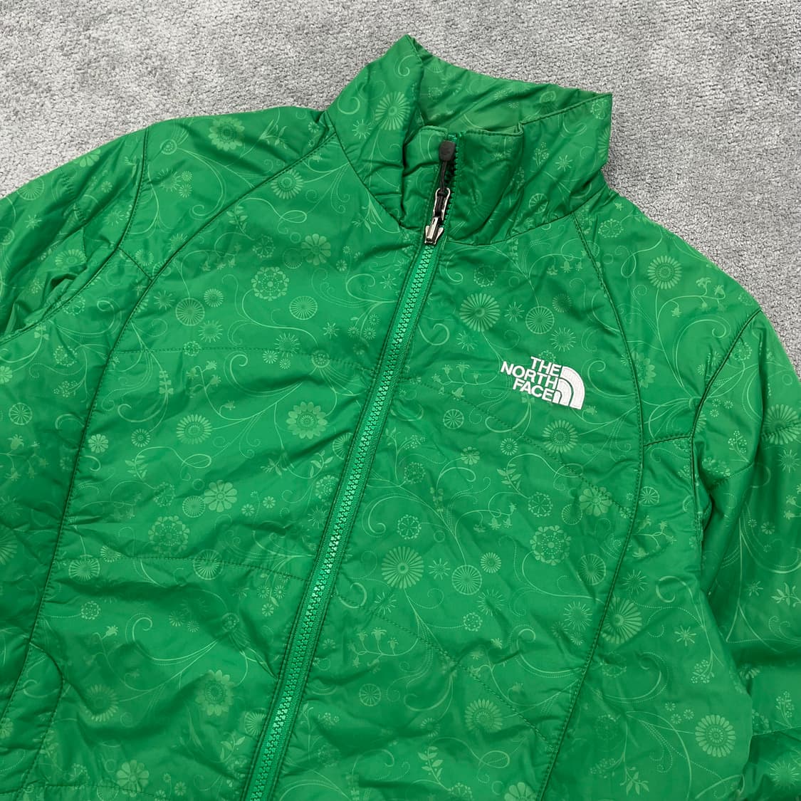 L 노스페이스 여성 그린 플라워 퀼팅 자켓 상품이미지2